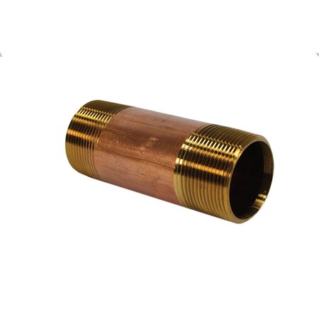 2 In. X 5 In. Red Brass Pipe Nipple, Lead Free